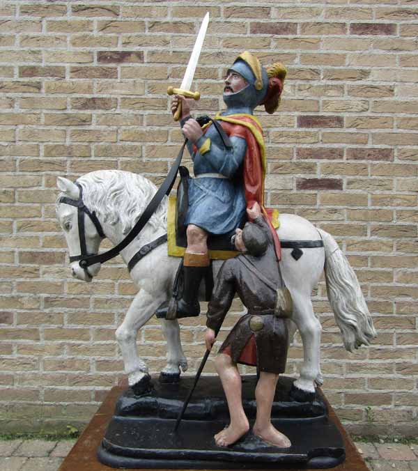Restauratie van het beeld van Sint-Martinus op zijn paard met bedelaar